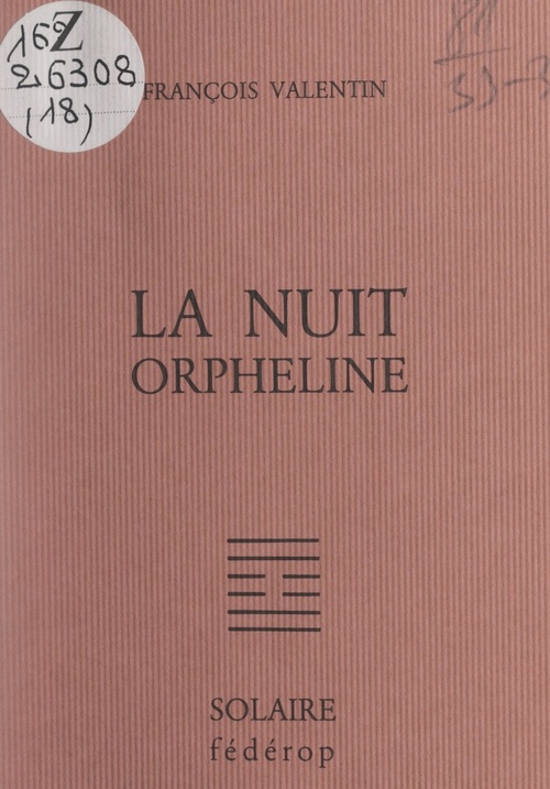 ebook cover of La nuit orpheline, by Francois Valentin