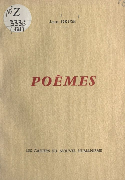 Couverture ebook de Poèmes, de Jean Druse
