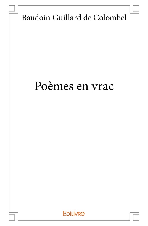 ebook cover of Poèmes en vrac, by Baudoin Guillard De Colombel