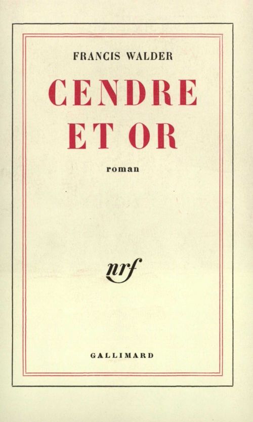 ebook cover of Cendre et Or, by Francis Walder