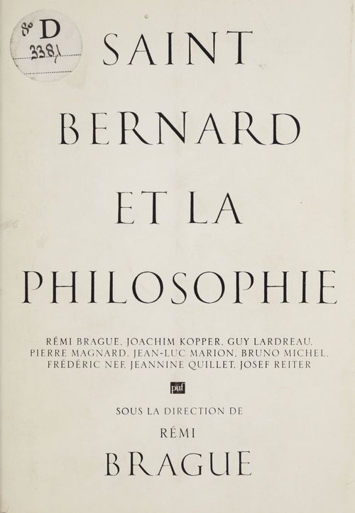 ebook cover of Saint Bernard et la philosophie, by Rémi Brague