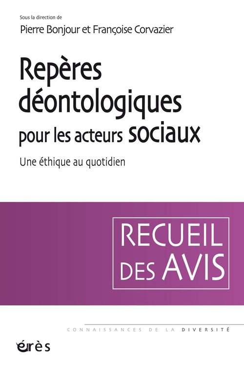 ebook cover of Repères déontologiques pour les acteurs sociaux, by Pierre Bonjour, Francoise Corvazier