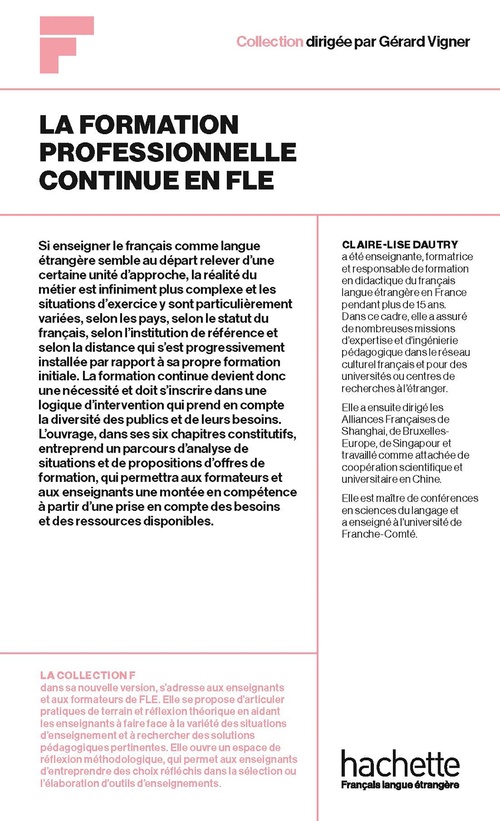 ebook cover of Collection F - La Formation professionnelle continue en FLE (Ebook), by Claire-Lise Dautry