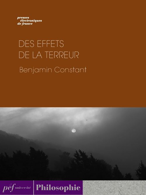 Couverture ebook de Des effets de la terreur, de Benjamin Constant