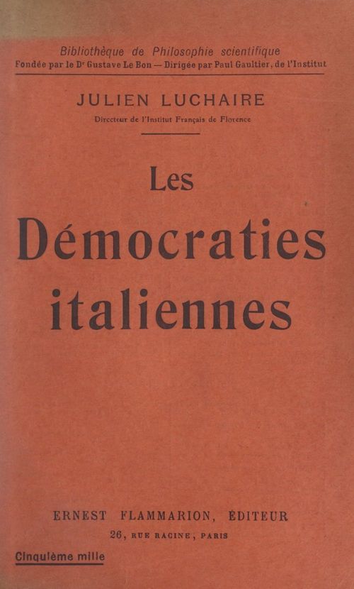 ebook cover of Les démocraties italiennes, by Julien Luchaire