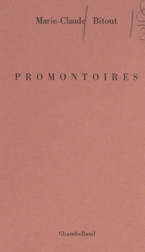 Couverture ebook de Promontoires, de Marie-Claude Bitout