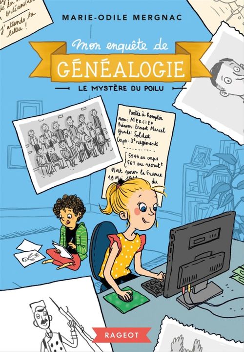 Couverture ebook de Mon enquête de généalogie - Le mystère du poilu, de Marie-Odile Mergnac