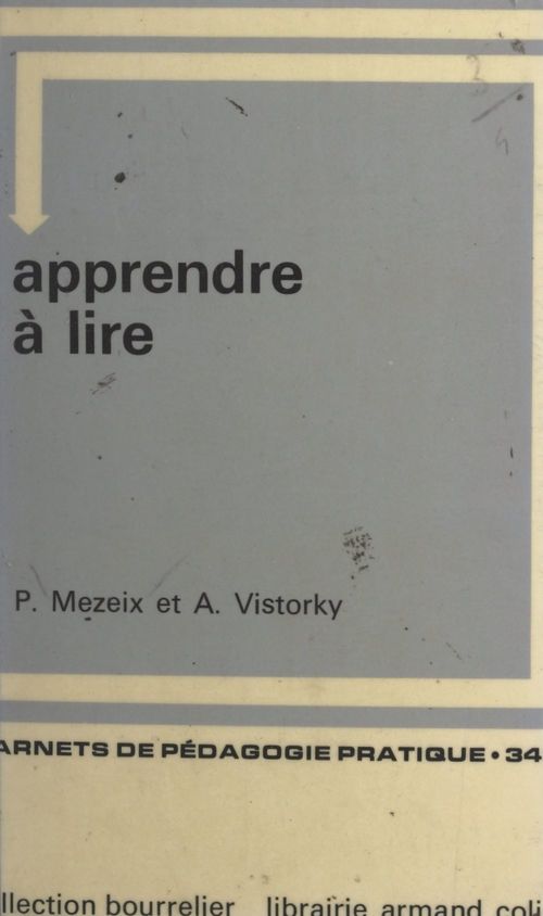 Couverture ebook de Apprendre à lire, de Andre Vistorky, Paule Mezeix