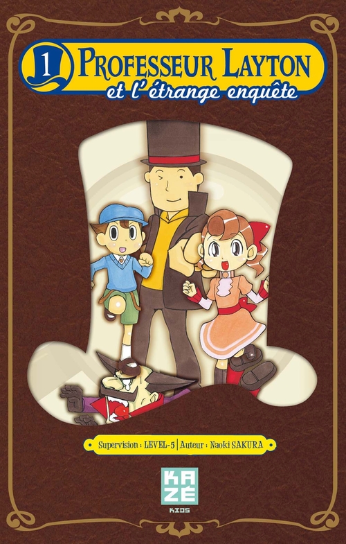 Couverture ebook de Le professeur Layton et l'étrange enquête T01, de LEVEL-5, Naoki Sakura