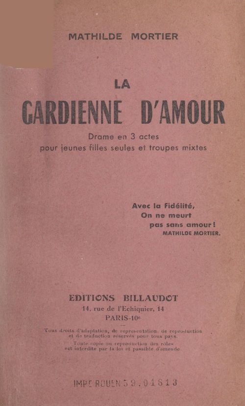 Couverture ebook de La gardienne d'amour, de Mathilde Mortier