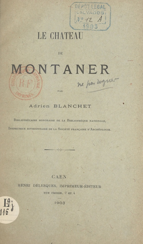 Couverture ebook de Le château de Montaner, de Adrien Blanchet