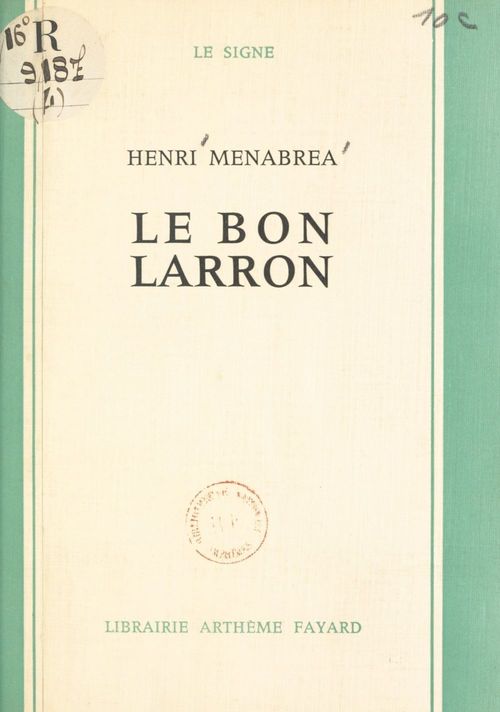 ebook cover of Le bon larron, by Henri Menabrea