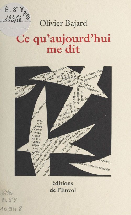 ebook cover of Ce qu'aujourd'hui me dit, by Collectif