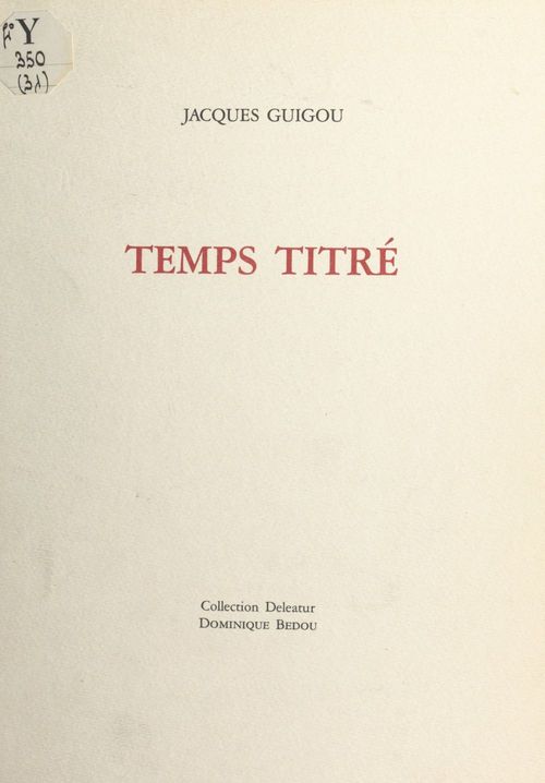 Couverture ebook de Temps titré, de Jacques Guigou