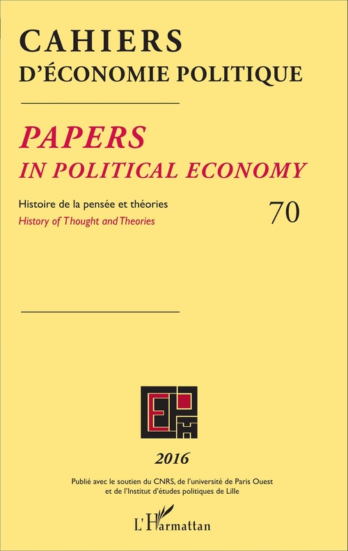 Couverture ebook de Cahiers d'économie politique 70, de Cahiers d'économie politique