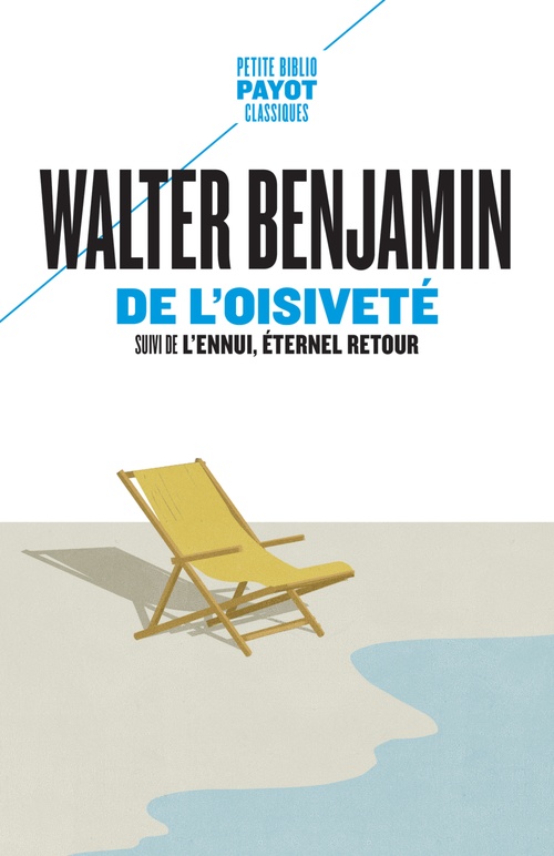 Couverture ebook de De l'oisiveté, de Walter Benjamin