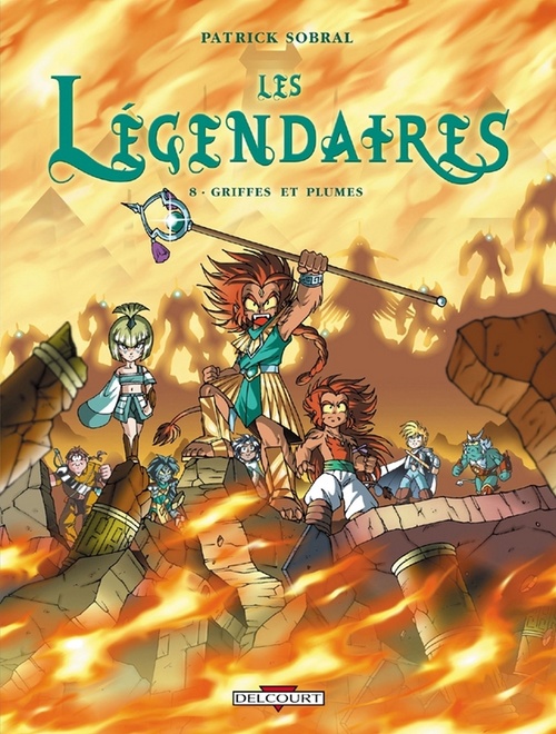 Couverture ebook de Les Légendaires T08 - Griffes et plumes, de Patrick Sobral