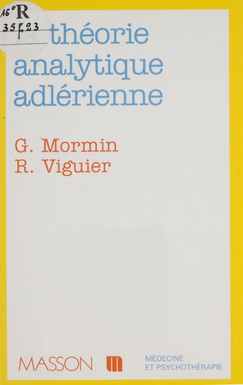 Couverture ebook de La Théorie analytique adlérienne, de Mormin