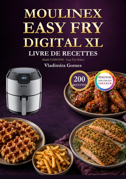 Couverture ebook de Livre de recettes pour Moulinex Easy Fry Digital XL, de Vladimíra Gomes