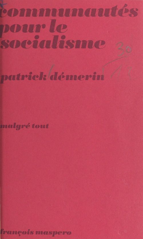 Couverture ebook de Communautés pour le socialisme, de Patrick Demerin