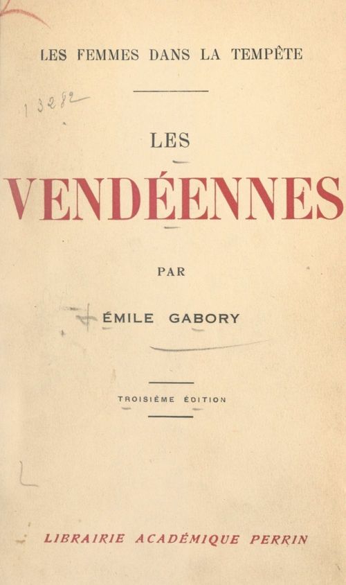 ebook cover of Les Vendéennes, by Emile Gabory