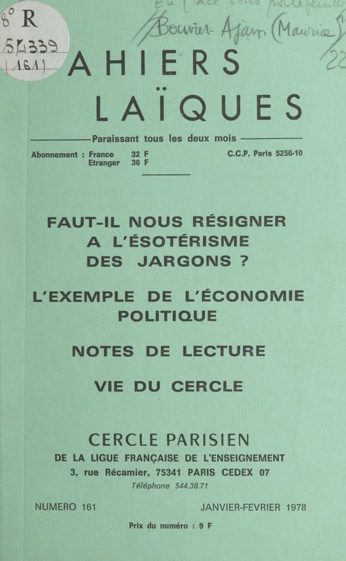ebook cover of Faut-il nous résigner à l'ésotérisme des jargons ?, by Maurice Bouvier-Ajam