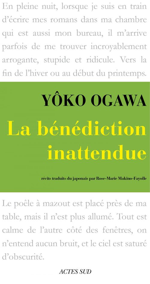 Couverture ebook de La Bénédiction inattendue, de Yôko Ogawa