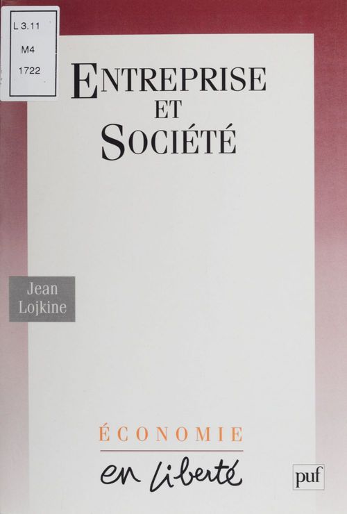 ebook cover of Entreprise et Société, by Jean Lojkine