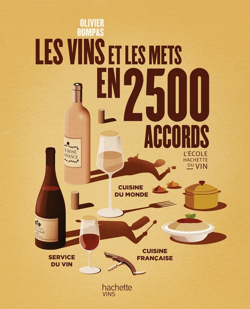 Couverture ebook de Les vins et les mets en 2500 accords, de Olivier Bompas