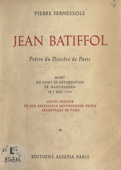 Couverture ebook de Jean Batiffol, de Pierre Fernessole