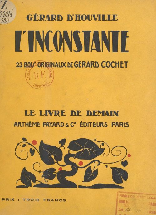 ebook cover of L'inconstante, by Gerard D''Houville