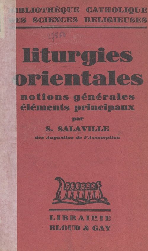 ebook cover of Liturgies orientales, by Severien Salaville