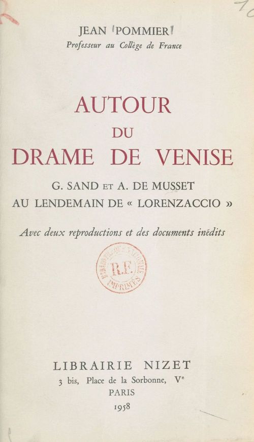 Couverture ebook de Autour du drame de Venise, de Jean Pommier