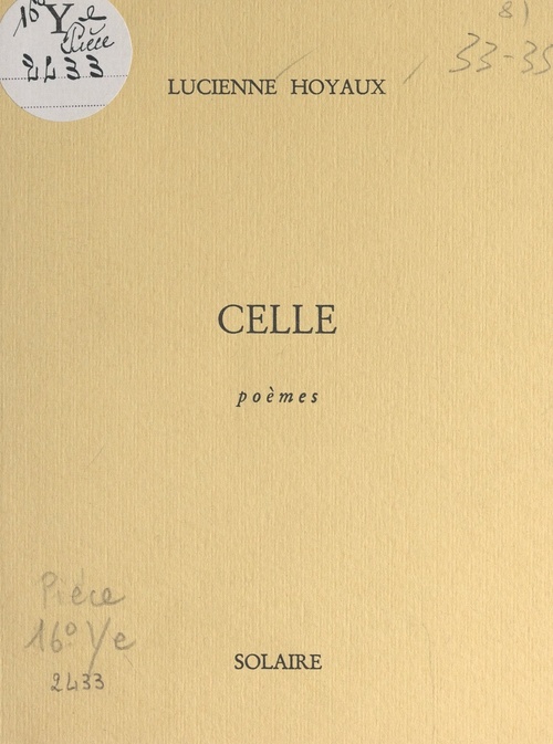 Couverture ebook de Celle, de Lucienne Hoyaux