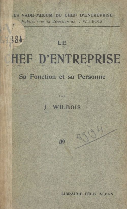 ebook cover of Le chef d'entreprise, by Joseph Wilbois