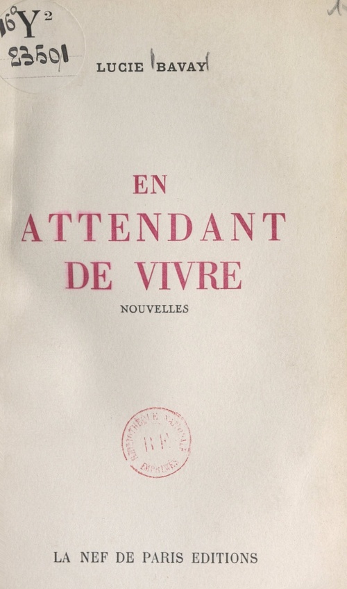 ebook cover of En attendant de vivre, by Lucie Bavay