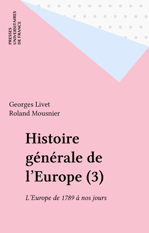 Couverture ebook de Histoire générale de l'Europe (3), de