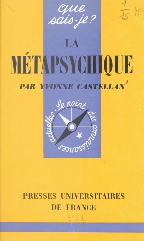 Couverture ebook de La métapsychique, de Yvonne Castellan