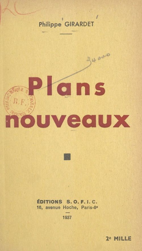 Couverture ebook de Plans nouveaux, de Philippe Girardet