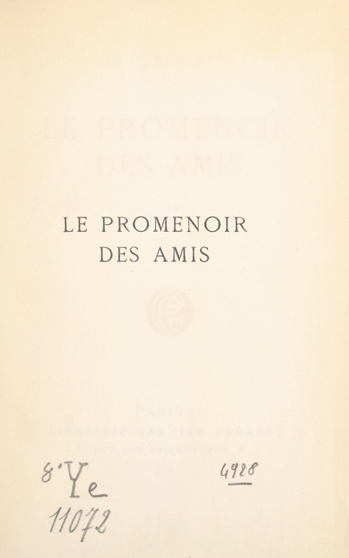Couverture ebook de Le promenoir des amis, de Leon Verane
