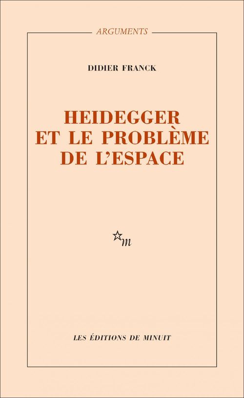 Couverture ebook de Heidegger et le problème de l'espace, de Didier Franck