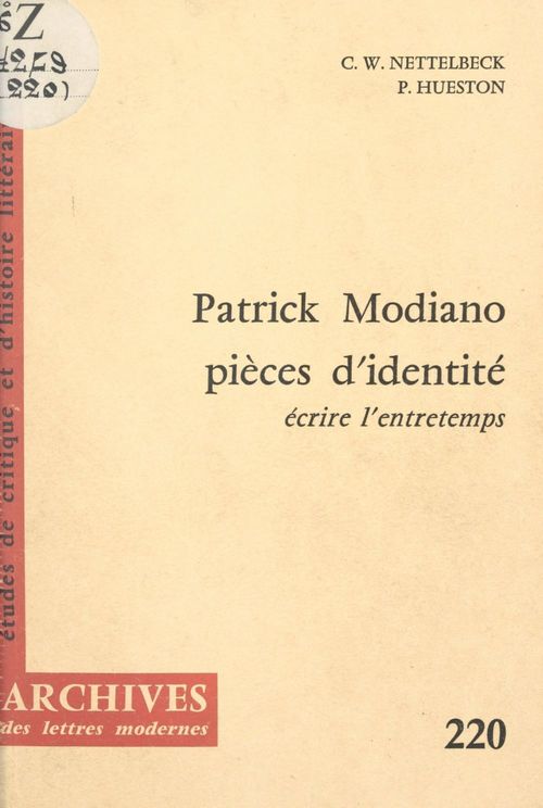 Couverture ebook de Patrick Modiano, pièces d'identité, de Colin William Nettelbeck, Penelope Anne Hueston