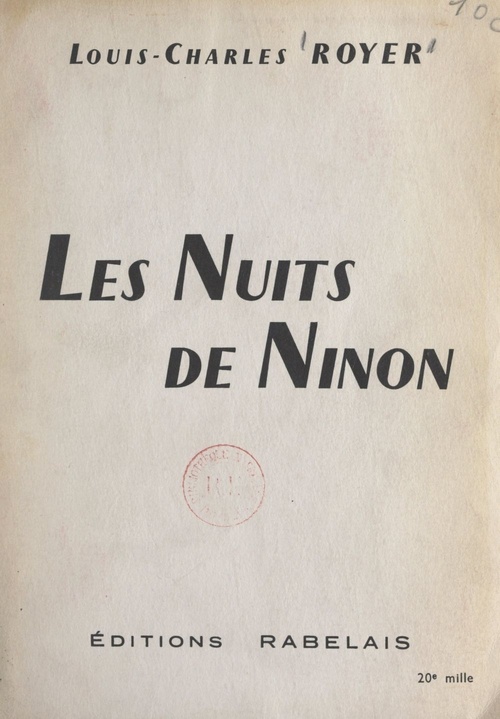Couverture ebook de Les nuits de Ninon, de Louis-Charles Royer