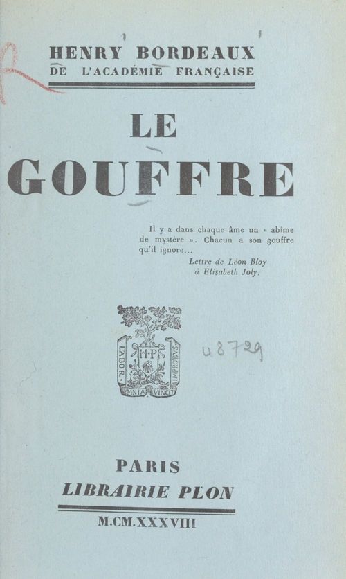 Couverture ebook de Le gouffre, de Henry Bordeaux