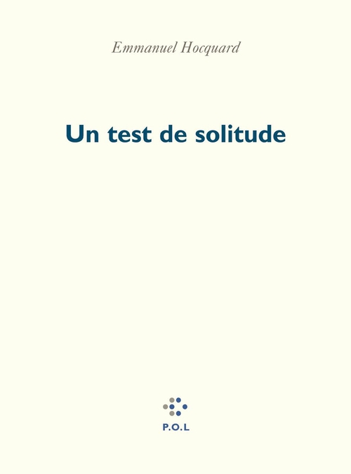 ebook cover of Un test de solitude, by Emmanuel Hocquard