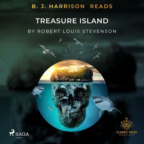 audiobook cover of B. J. Harrison Reads Treasure Island, by Robert Louis Stevenson