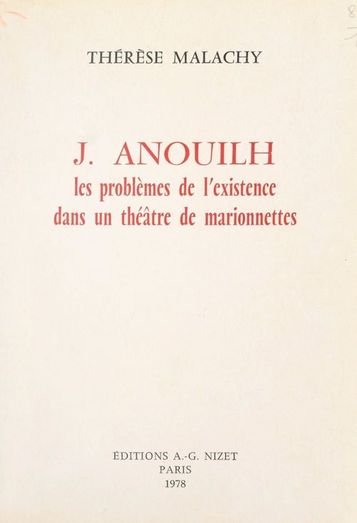 Couverture ebook de J. Anouilh, de Therese Malachy