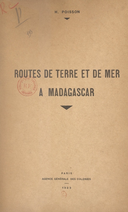 Couverture ebook de Routes de terre et de mer à Madagascar, de Henri Poisson