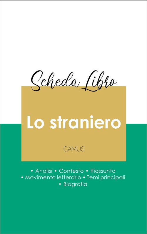 Couverture ebook de Scheda libro Lo straniero (analisi letteraria di riferimento e riassunto completo), de Albert Camus