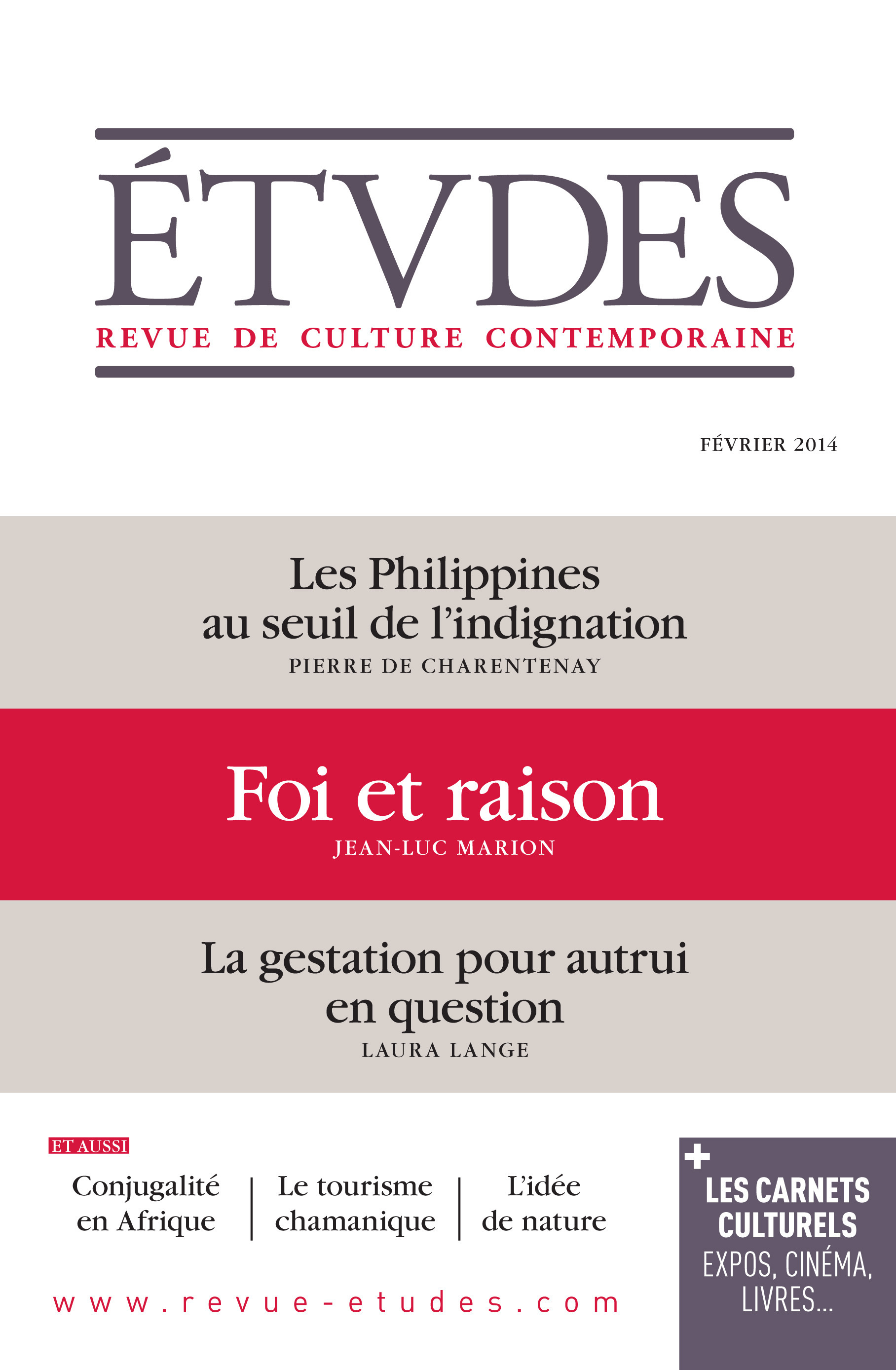 ebook cover of Etudes Février 2014, by Collectif